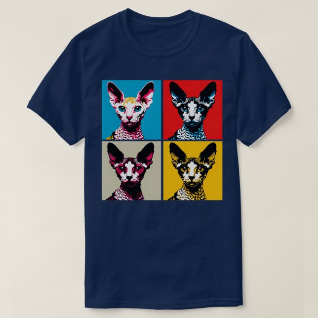 T-shirt Cornish Rex Amoureux de les chats d'art (Design devant)