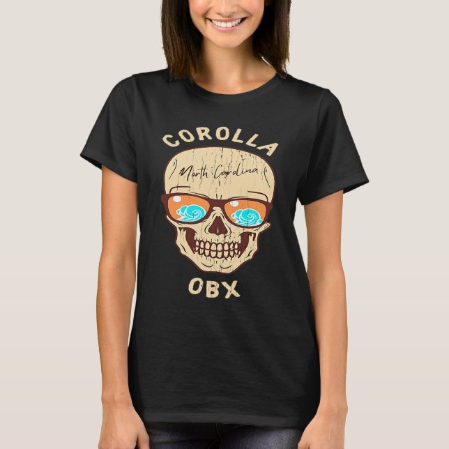 T-shirt Corolla NC Summertime Vacationing Skull Sunglasses (Devant)