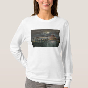 T-shirt Coronado, CA - vue éclairée par la lune d'Hotel