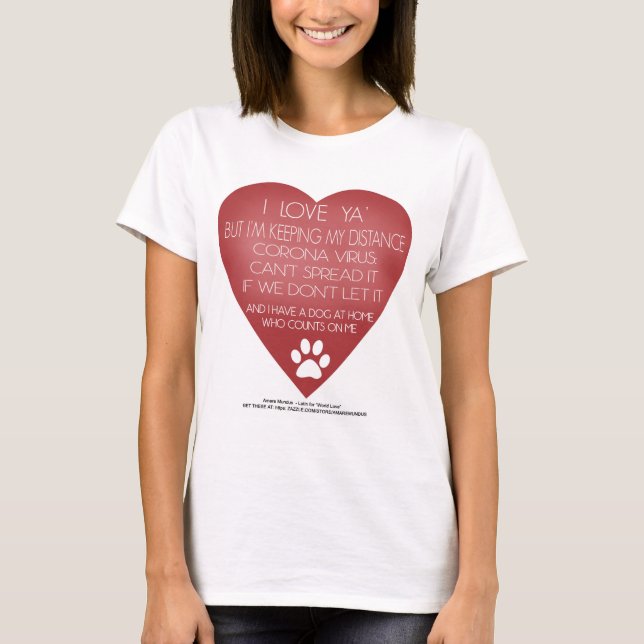 T-shirt Coronavirus : Distance sociale pour les amoureux d (Devant)