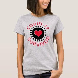 T-shirt Coronavirus pandémique du coeur rouge Covid-19 Sur