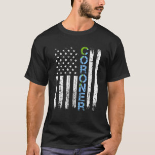 T-shirt Coroner USA Indicateur Médicale Examinateur Mince