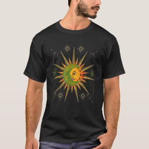 T-shirt Corps céleste Soleil Lune croissante Astronomie As