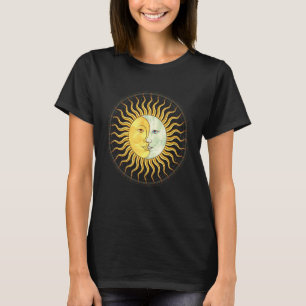 T-shirt Corps céleste Soleil Lune croissante Esthétique bo