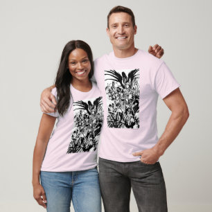 T-shirt Corps noirs de lanterne - noirs et blancs