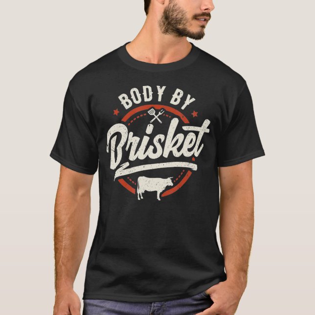 T-shirt Corps Par Brisket Jardin Cuisine BBQ Grill (Devant)