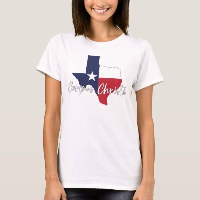 T-shirt Corpus Christi, Texas Drapeau Carte Blanc femmes (Devant)