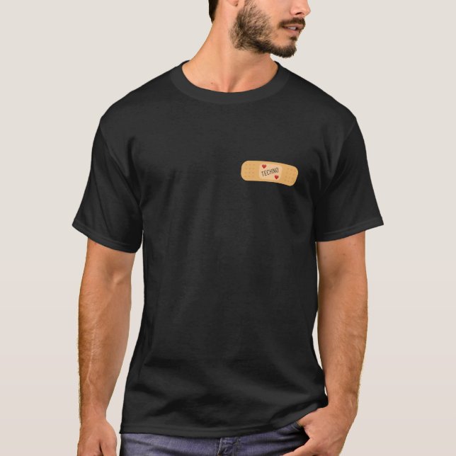 T-shirt Correctif Techno music bandaid (Devant)