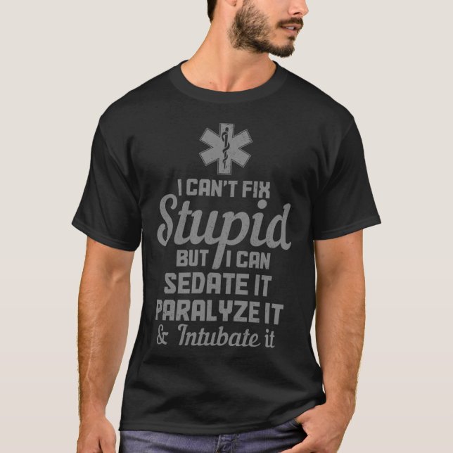 T-shirt Correction EMT paramétré Stupid EMS Urgence Médica (Devant)