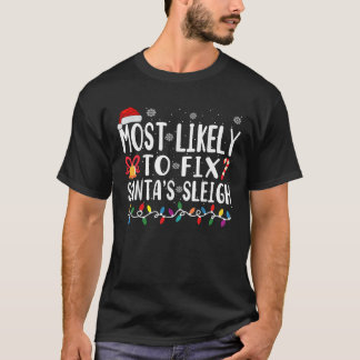 T-shirt Correction la plus probable Père Noël Sleigh