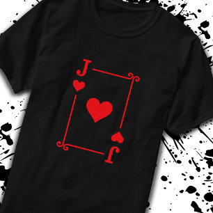 T-shirt Correspondance Coeurs Jack Convient Jouer Cartes M