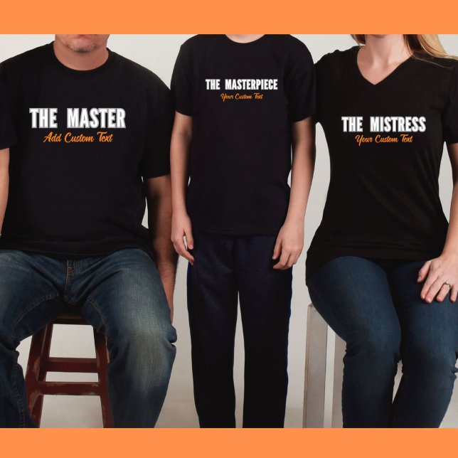 T-shirt Correspondance de famille personnalisable du chef- (Family Matching Clothes for The Master, Mistress and Masterpiece of your family.    Customize yours!)