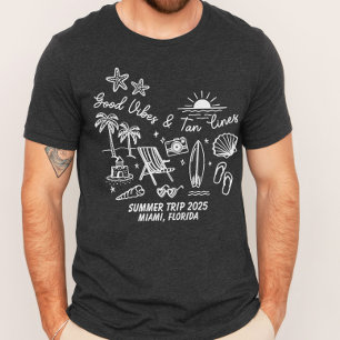 T-shirt Correspondance de groupe de voyage d'été de plage 