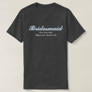 T-shirt Correspondance de la fête de bachelorette bleu de 