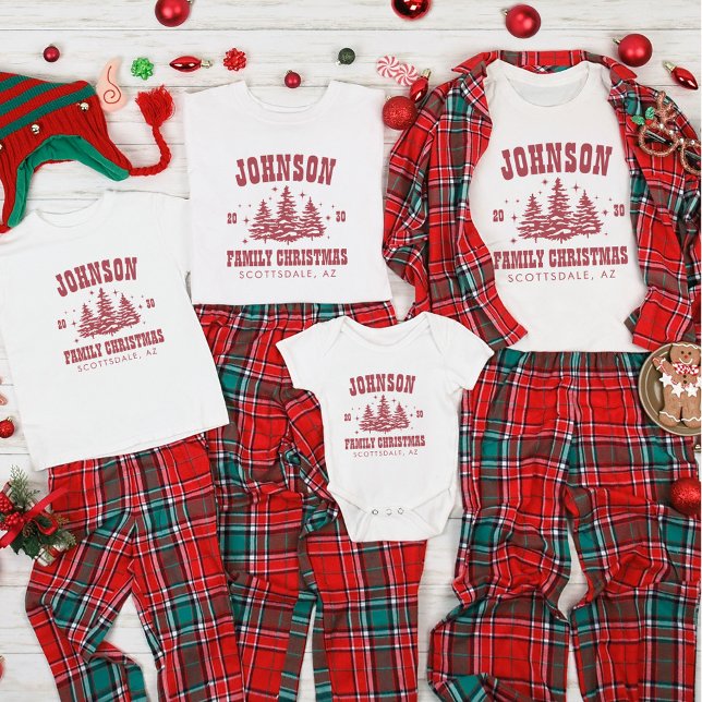 T-shirt Correspondance de Noël Soft Red personnalisée (Créateur téléchargé)