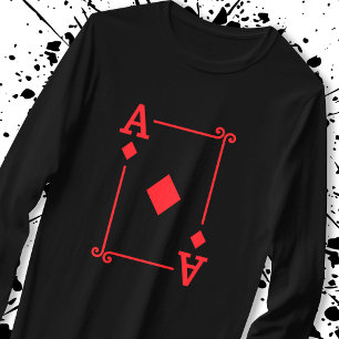 T-shirt Correspondance Diamants Ace Convient Jouer Cartes 