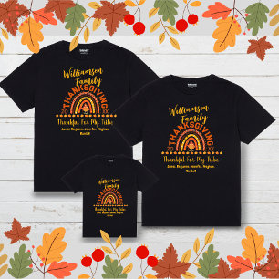 T-shirt Correspondance famille Thanksgiving Rainbow Names