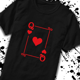 T-shirt Correspondance Queen Heart Convient Jeux Cartes Mo