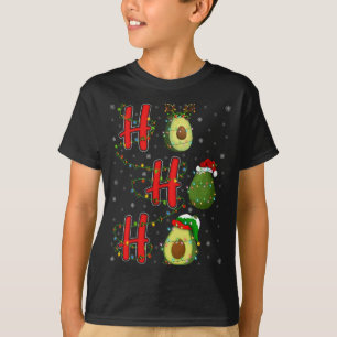 T-shirt Correspondre famille Noël Père Noël Ho Ho Avocado