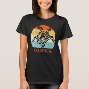T-shirt Corse France Vintage Rétro Turtle Vacat européen