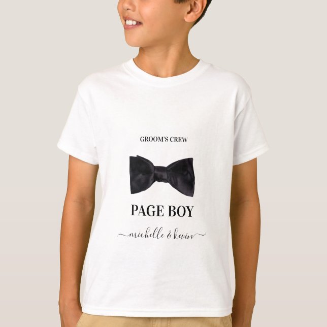 T-shirt Cortège de mariage Garçon de page Mariage Noir & B (Devant)