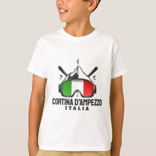 T-shirt Cortina D'ampezzo Italie Station de Ski Rétro Ski