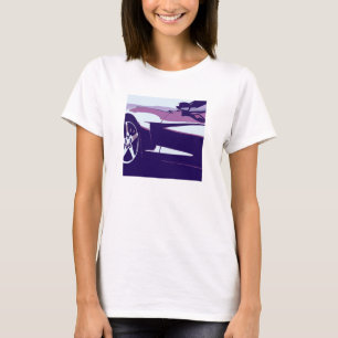 T-shirt Corvette d'art pop violette