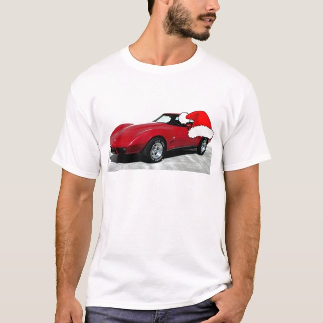 T-shirt Corvette rouge de Noël 1979 (Devant)
