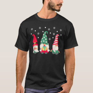 T-shirt Cos Noël Nains de l'Hiver Jardin Mignon Nain Noël
