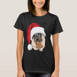 T-shirt Cos Pugs de Noël Pugmas joyeux Santa Gingerbreads