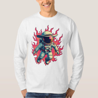 T-shirt Cosmic Cowboy - Un astronaute en flammes