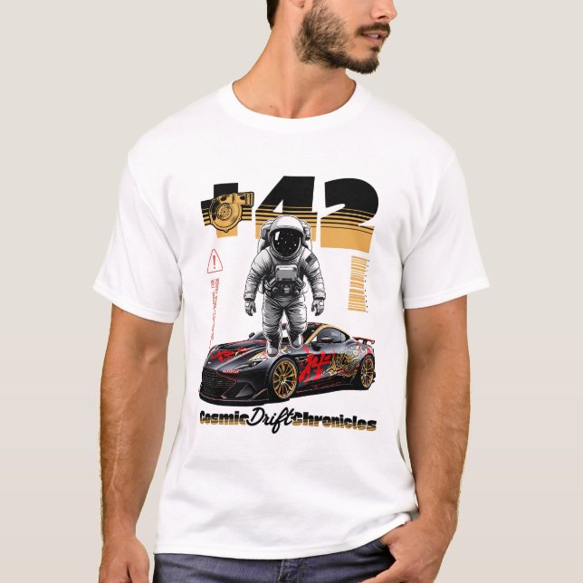 T-shirt Cosmic Drift Astronaut Racer (Devant)
