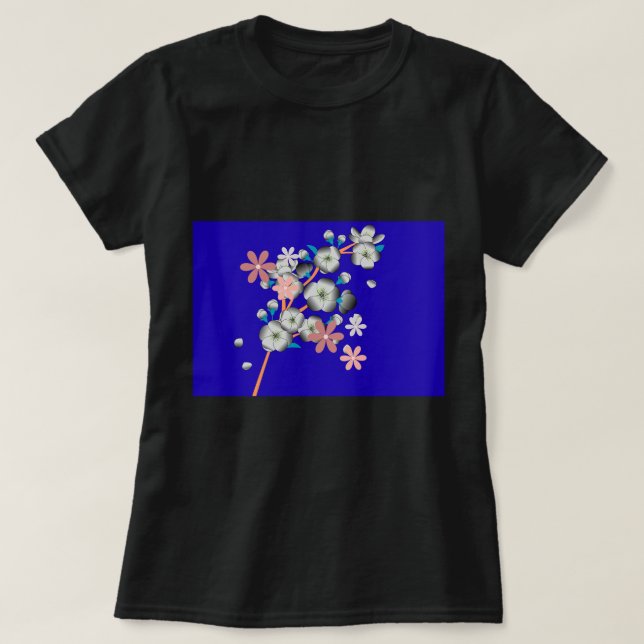T-shirt Cosmic Flower Art Galaxy Nebula - Ethereal  (Design devant)