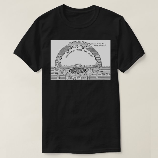 T-shirt Cosmologie ancienne de la Terre plate (Design devant)
