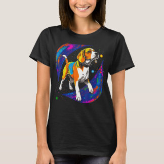 T-shirt Cosmos Pop Artist Beagle Dog Space