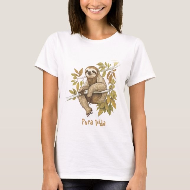 T-shirt Costa Rica Pura Vida Sloth Shirt (Devant)