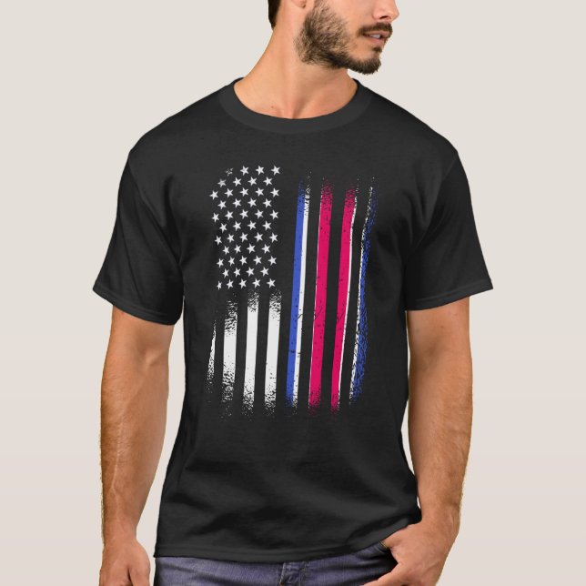 T-shirt Costa-Rican American Patriot Grosse Pays USA Fla (Devant)