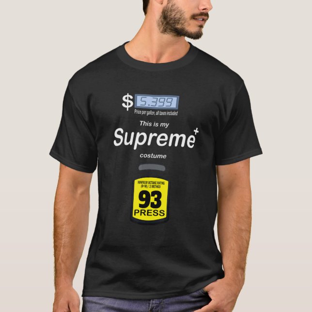 T-shirt Costume à prix élevé essence Pompe à essence rouge (Devant)
