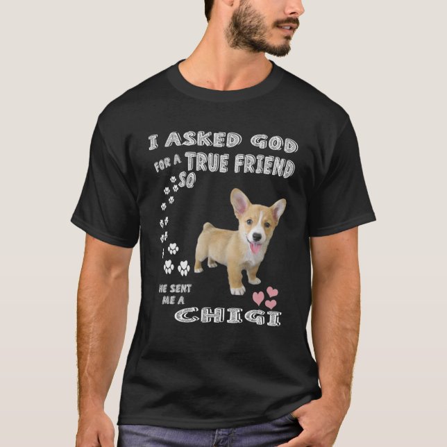 T-shirt Costume Amoureux des chiens Chigi, Corgi Chihuahua (Devant)