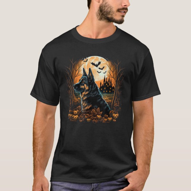 T-shirt Costume berger allemand citrouille sur berger alle (Devant)