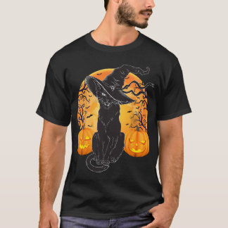 T-shirt Costume Chat Noir Scary Halloween sorcier Casquett