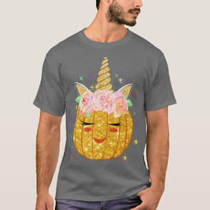 T-shirt Costume Citrouille mignon Unicorn Visage Halloween