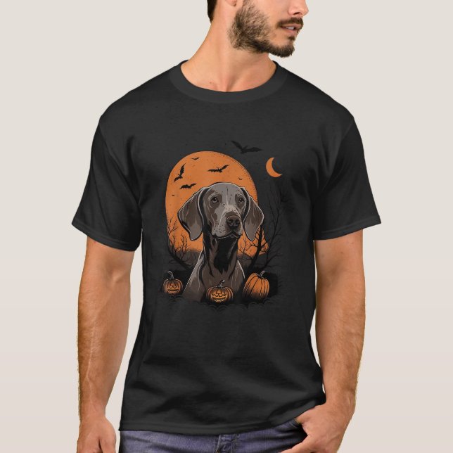 T-shirt Costume citrouille Weimaraner sur Weimaraner Hallo (Devant)