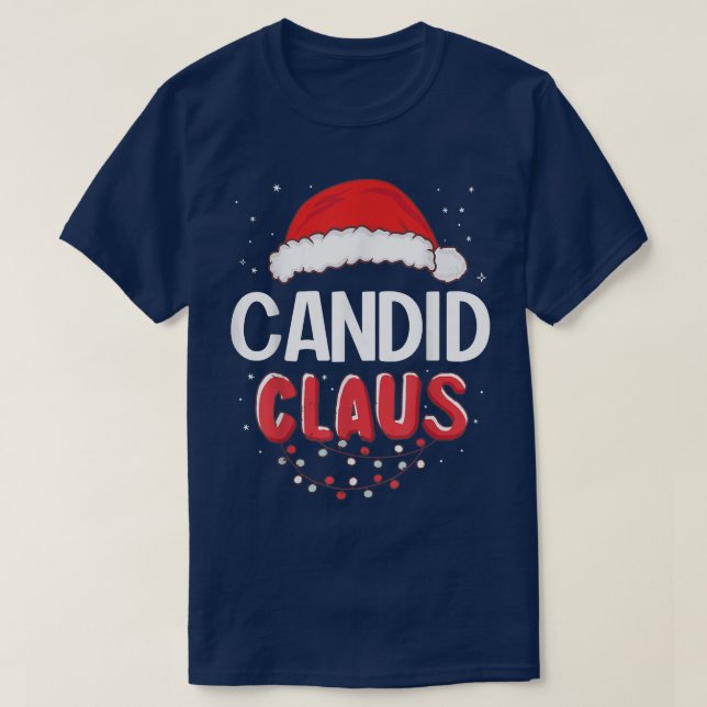 T-shirt Costume d'appariement de Noël Candid Santa Claus  (Design devant)