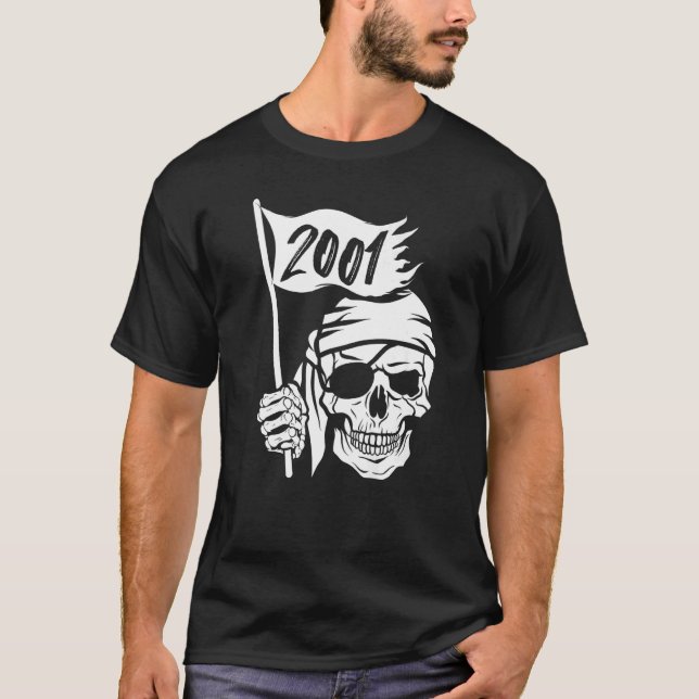 T-shirt Costume de capitaine pirate et Né en 2001 (Devant)