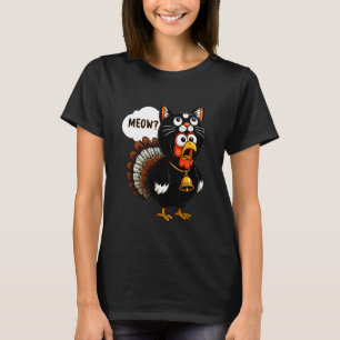 T-shirt Costume de chat de Thanksgiving heureux Dinde Drôl