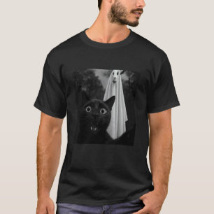T-shirt Costume de chat noir avec fantôme de girafe pour s