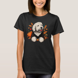 T-shirt Costume de chien de berger Old English en citrouil