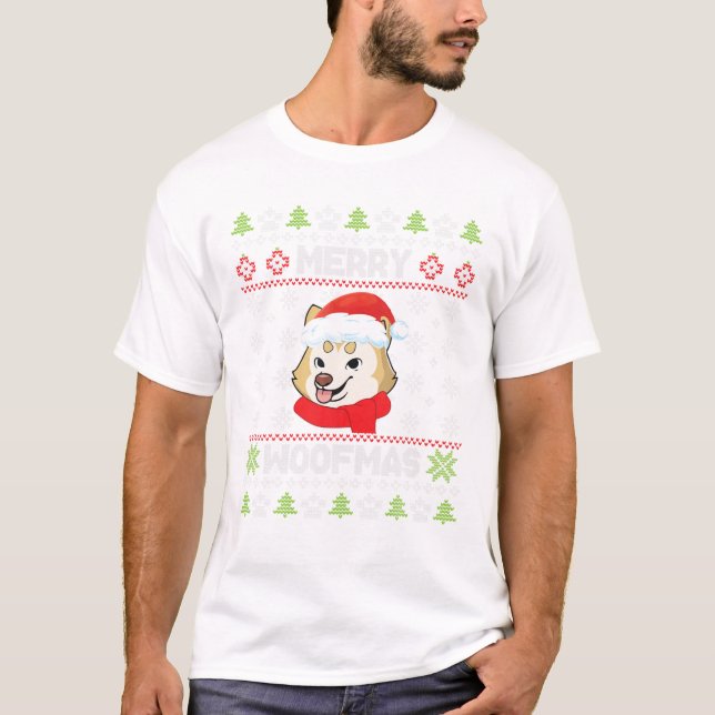T-shirt Costume de chien inu Noel Neige (Devant)