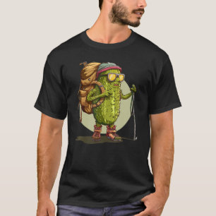T-shirt Costume de cornichon en randonnée avec lunettes de